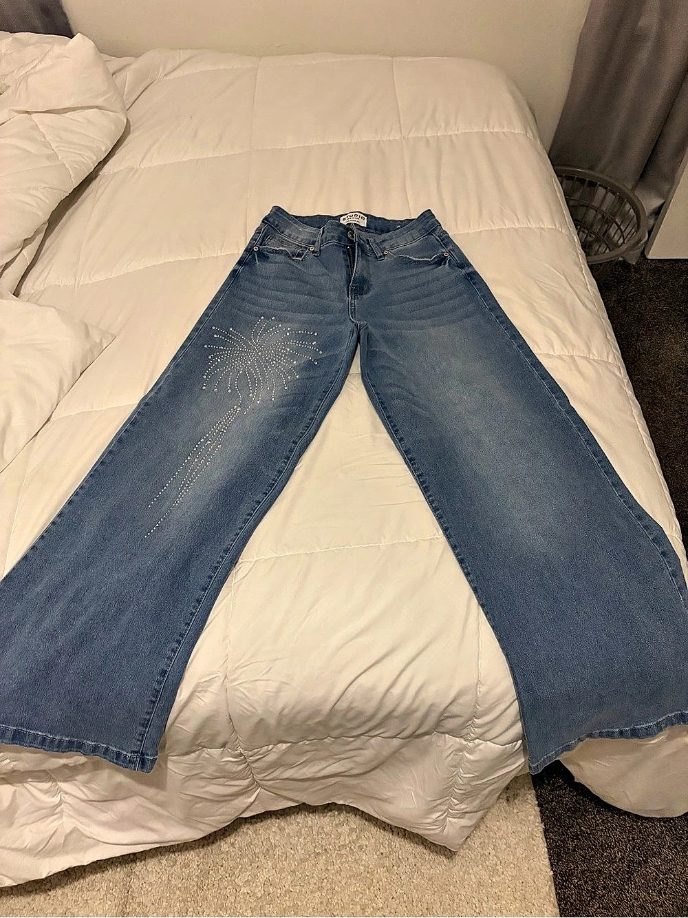 Denim Studio Embellished Bootcut Jeans in Blue Size 8